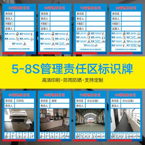 5s6s7s8s管理责任区负责人区域标示牌标识牌管理标识牌贴板用品车间