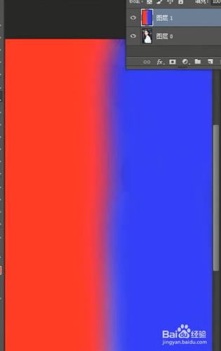 再用画笔涂抹一半蓝色,将这里的混合模式改为叠加