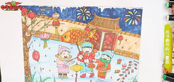 关于春节的儿童画