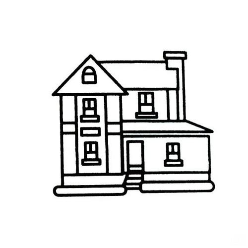 儿童简笔画画房子幼儿园宝宝学画小楼房