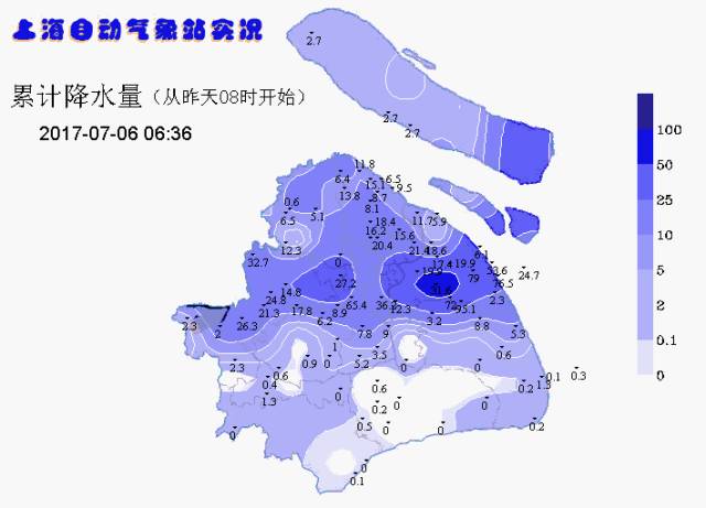 7月5日 累计降水量分布情况
