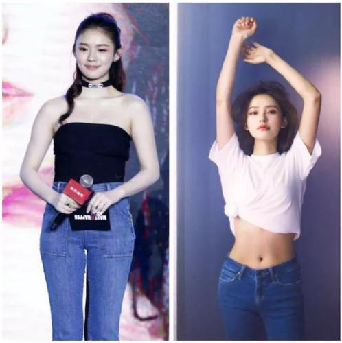 林允身高169cm,左图体重105斤,右图体重91斤.