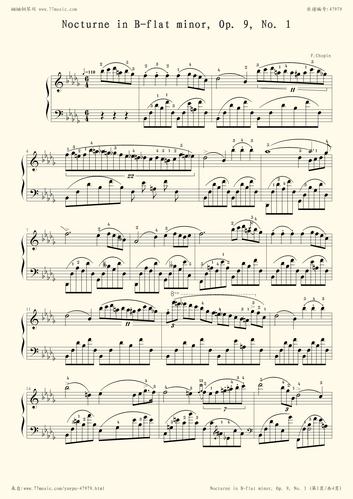 钢琴谱:nocturne in b-flat minor, op. 9, no. 1