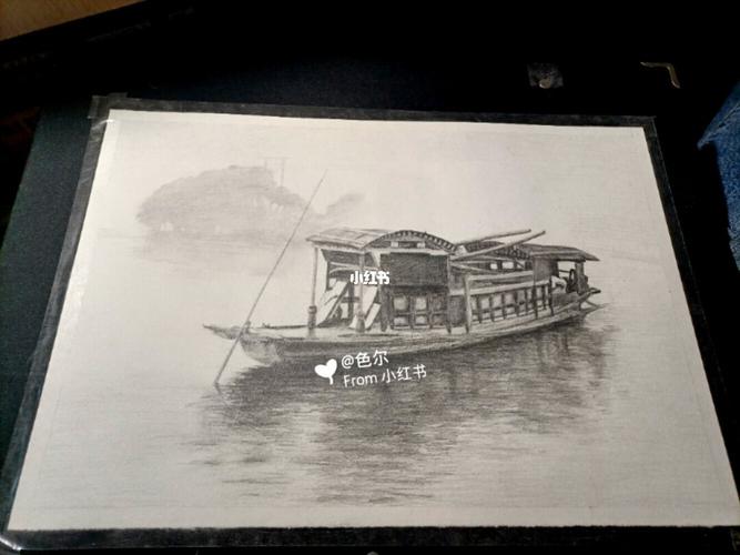 素描|革命红船_素描_文化_绘画