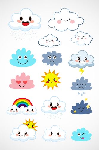 搜图中国提供优质高清原创设计素材免费下载,可爱卡通矢量云表情素材