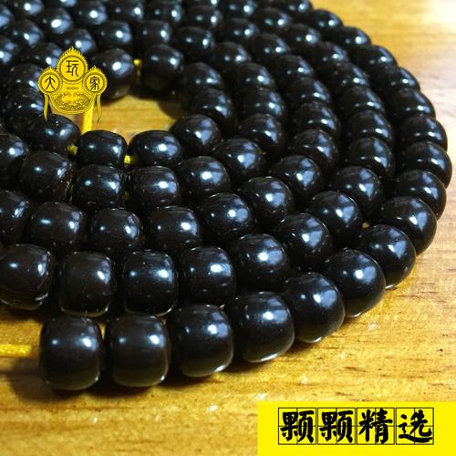 精工高密印尼原色椰蒂108颗藏式男女锁骨链单圈散珠椰壳佛珠项链