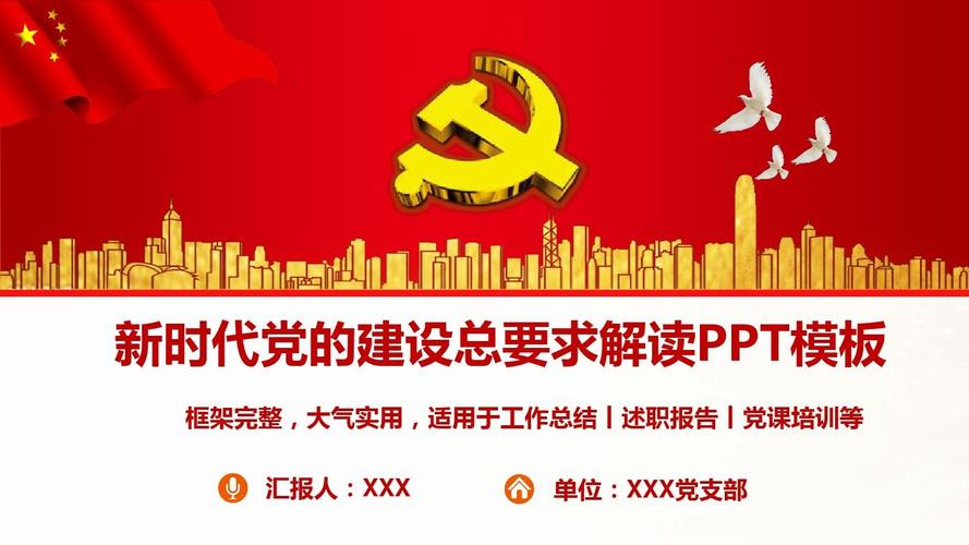 新时代党的建设总要求解读ppt模板