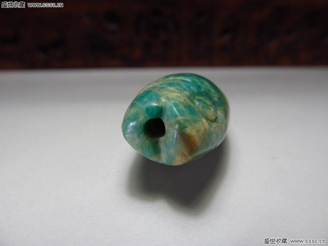 高古天河石鱼型珠