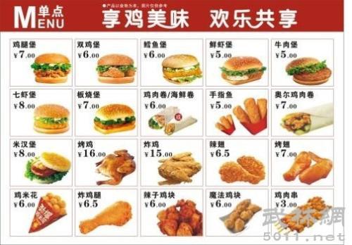 肯德基食物英语手抄报 动物英语手抄报