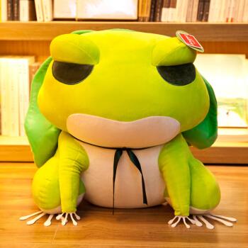 旅行青蛙公仔毛绒玩具睡觉布娃娃可爱儿童玩偶摆件生日礼物女青色旅行