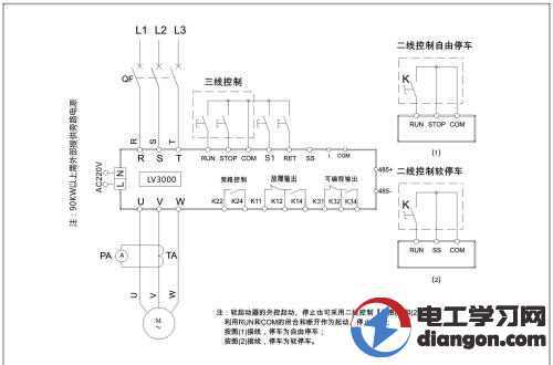 75kw电机软启动接线图