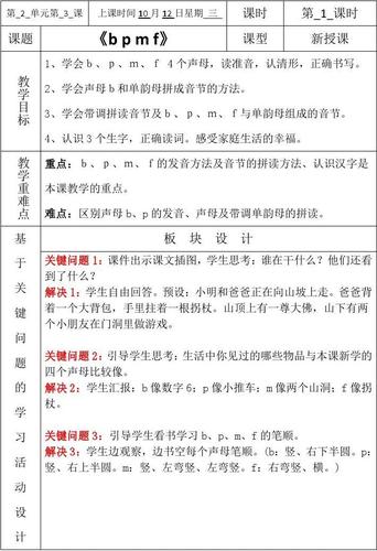 bpmf第一课时