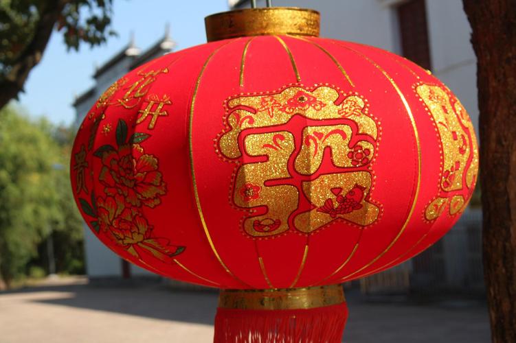 厂家直销批发春节厚植绒布金边大红灯笼结婚婚庆春节过年宫灯