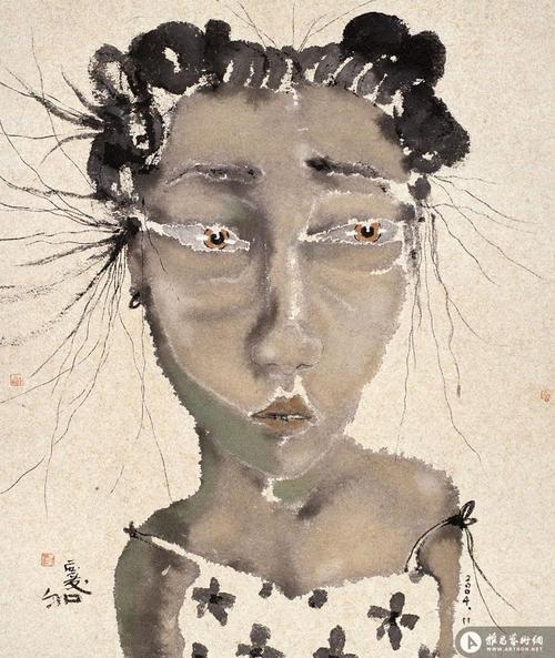 小琴xiao qin_绘画作品在线展_刘庆和作品展_刘庆和