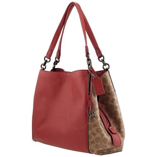 蔻驰coach奢侈品美国直邮小清新拼色时尚复古中号手提包单肩包女款