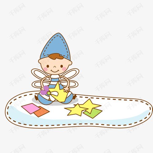 卡通剪纸的儿童人物