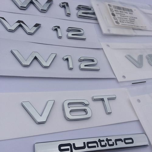 车尾标贴 w12 改装 v8t v6t v10 叶子板侧标 a8l 字标 w12 奥迪车标