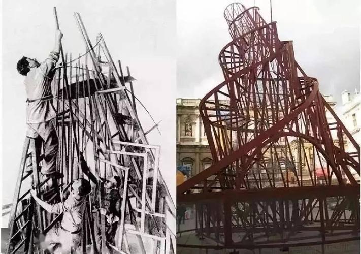 原因:内战,物资缺乏,技术限制等等,第三国际纪念塔的构想始终没能实现