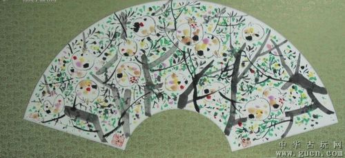 非常罕见的吴冠中贡宣扇面(一盒10片)