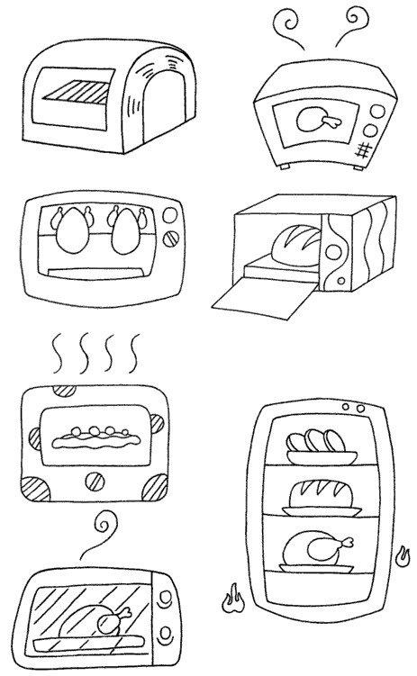 烤箱怎么画简笔画图解 烤箱是一种密封的用来烤食物或烘干食品的电器