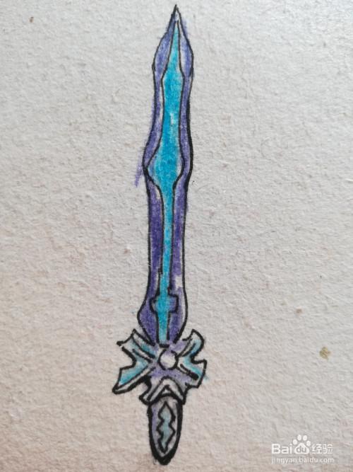 第四步画出蓝银霸王枪身上的颜色