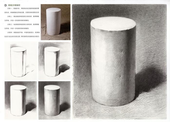 圆柱体素描明暗解析步骤图