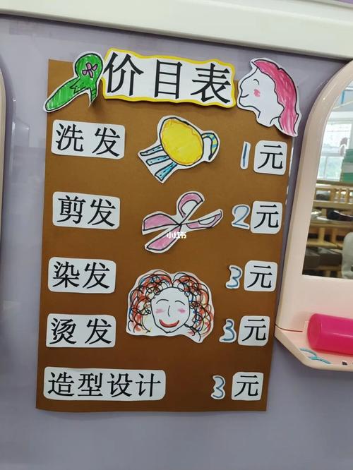 幼儿园环创美发屋_幼儿园环创_美发_染发_幼儿园_烫发