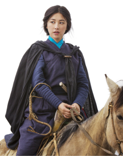 曾在美剧《马可·波罗》中饰演的阔阔真公主妆容也是淡淡的,然而依然