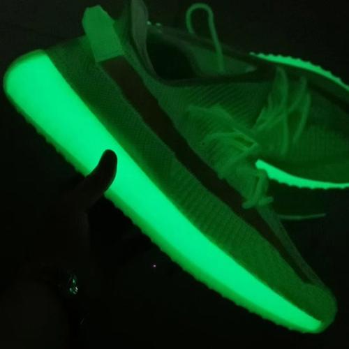 19秋冬 adidas阿迪达斯 情侣款 yeezy boost 350 v2 gid荧光绿 夜光