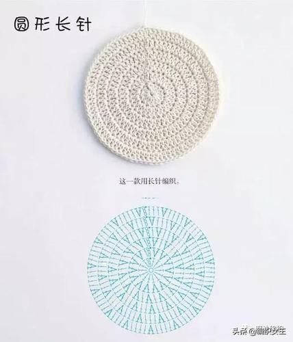 家居毯子垫子钩针手工编织教程_圆形