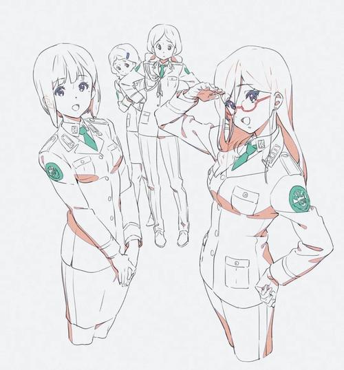 素材二次元软萌jk少女动作姿势参考