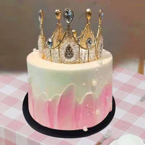 高档女王女神生日蛋糕皇冠装饰摆件婚庆派对饰品帽甜品台烘焙插件