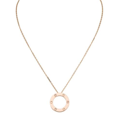 Cartier love,cartier 【包税】cartier/卡地亚 经典love 18k金玫瑰金钻石项链 镶嵌3颗钻石