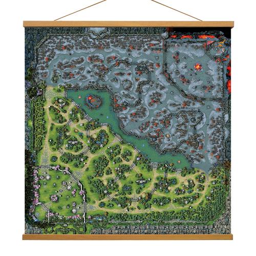 刀塔dota2地图高清实木油画超大海报墙壁客厅游戏实物周边