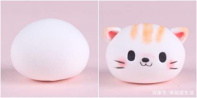超轻粘土教程图解——猫咪奶盖