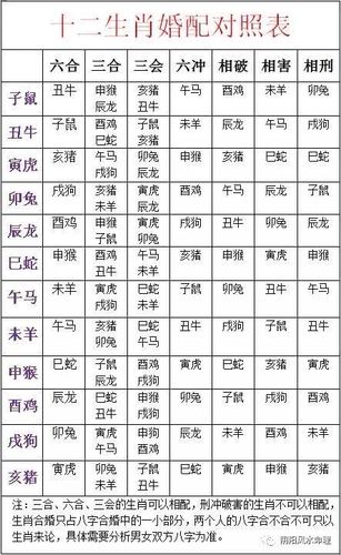 12生肖婚配表合婚配对