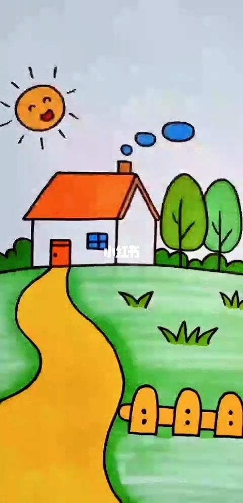 小房子简笔画%简笔画_简笔画_人文_绘画