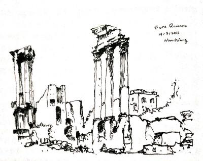 被炸后废墟简笔画