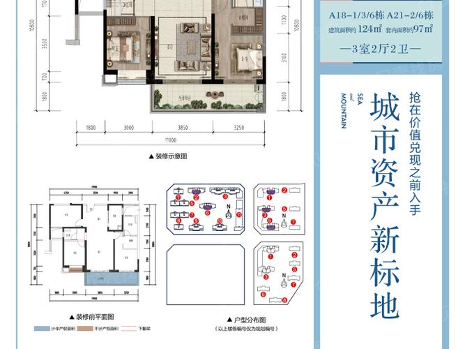 昆明融创文旅城3室2厅2卫户型图