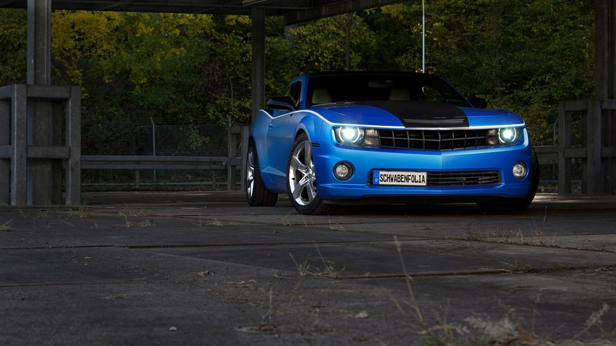 蓝色科迈罗camaro跑车电脑桌面壁纸