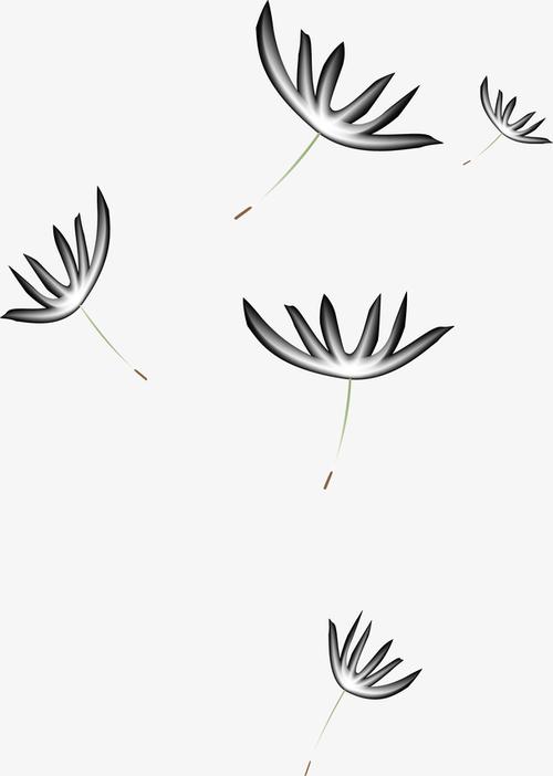 黑色简约飞絮植物