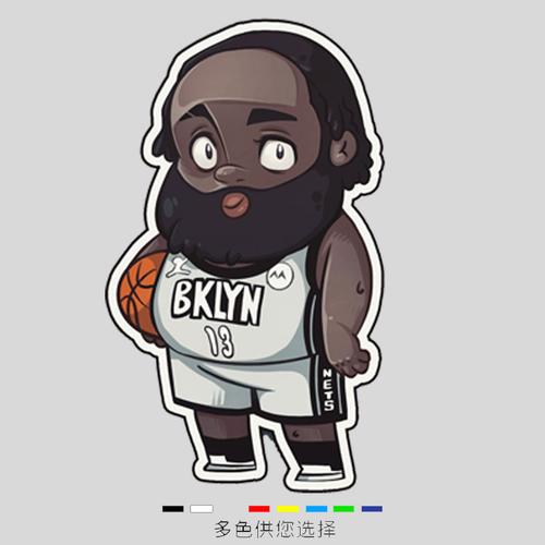 篮网队13号大胡子登哥哈登q版头像t恤短袖男女篮球训练夏季衣服