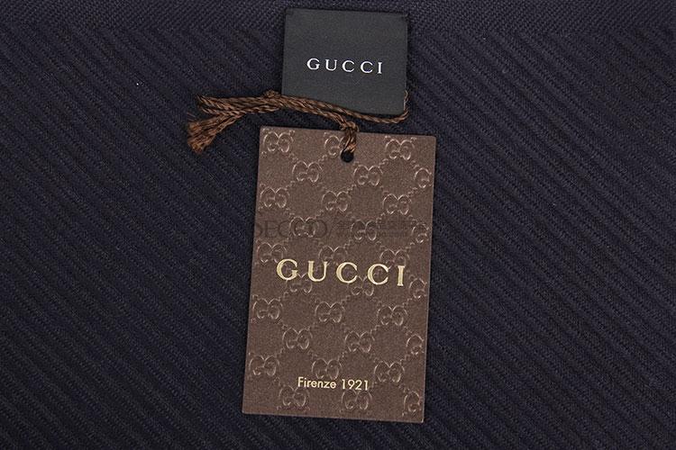 gucci(古驰) 深蓝底咖色条纹羊毛围巾