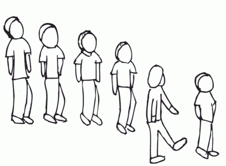 好多人排队的简笔画