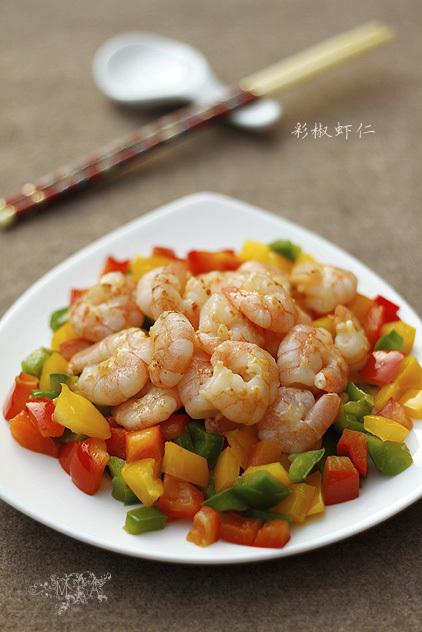 彩椒虾仁的做法