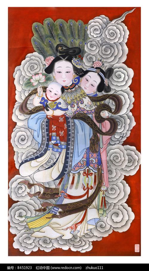 古版年画天仙送子