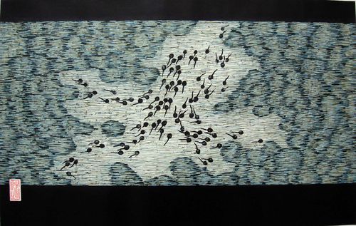 综合版画《生命》系列之三 自在 39x61cm