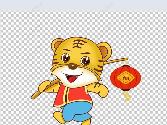 原创喜庆传统十二生肖卡通老虎元素