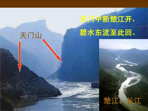 《古诗两首 望天门山》ppt课件 天门中断楚江开, 天门山 碧水东流至此
