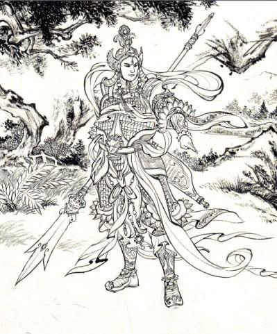 西游记二郎神简笔画填色